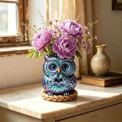 Cute Owl Heart-Hand Gesture Mini Vase & Storage Figurine Resin Mold