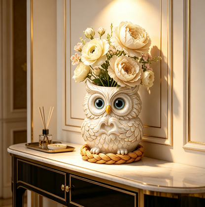 Cute Owl Heart-Hand Gesture Mini Vase & Storage Figurine Resin Mold