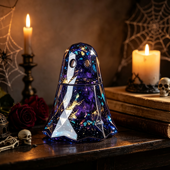 Handmade Diamond-Cut Ghost Storage Jar Resin Mold