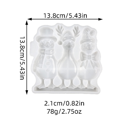 3-in-1 Christmas Duck Figurine Resin Mold