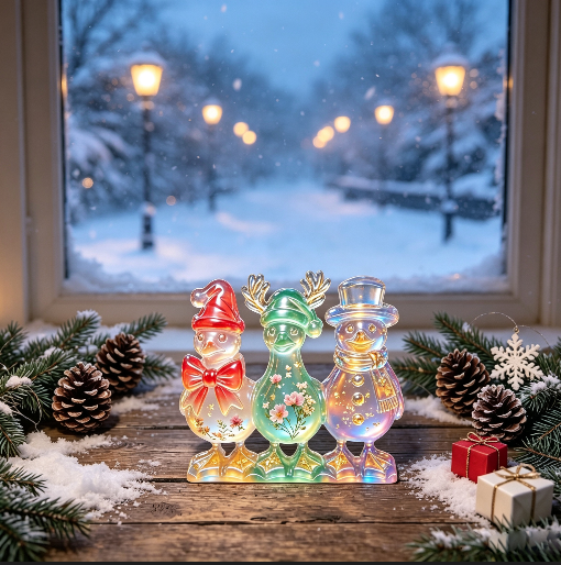3-in-1 Christmas Duck Figurine Resin Mold