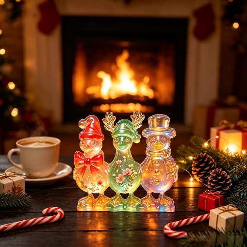 3-in-1 Christmas Duck Figurine Resin Mold