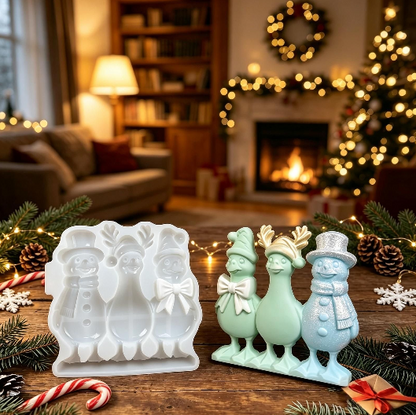 3-in-1 Christmas Duck Figurine Resin Mold