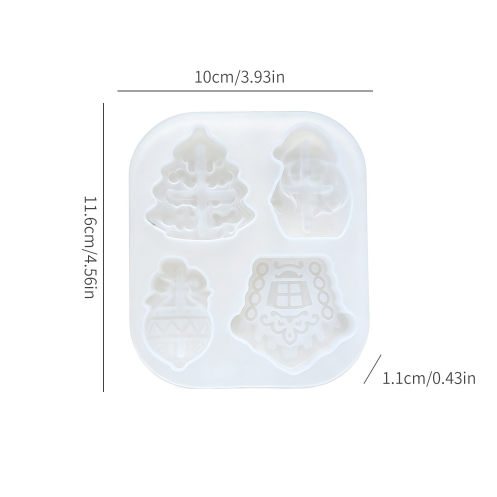 2pcs Christmas Hanging Ornament Resin Molds