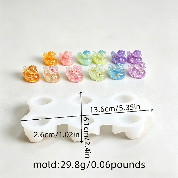 Mini 6-in-1 Sunglasses Duck Figurine Resin Mold