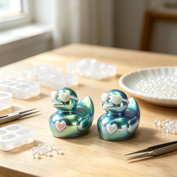 Mini 6-in-1 Sunglasses Duck Figurine Resin Mold