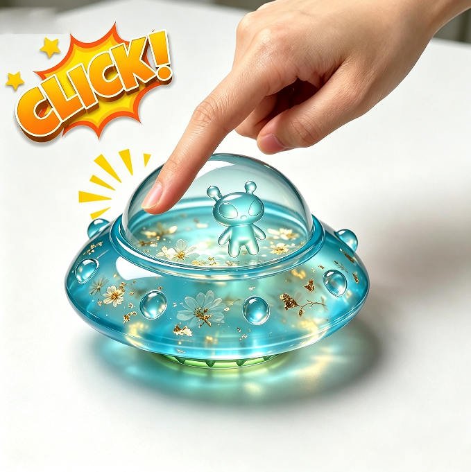 【VIP EXCLUSIVE】 Handmade Alien UFO & Kawaii Cat Fidget Clicker Resin Mold