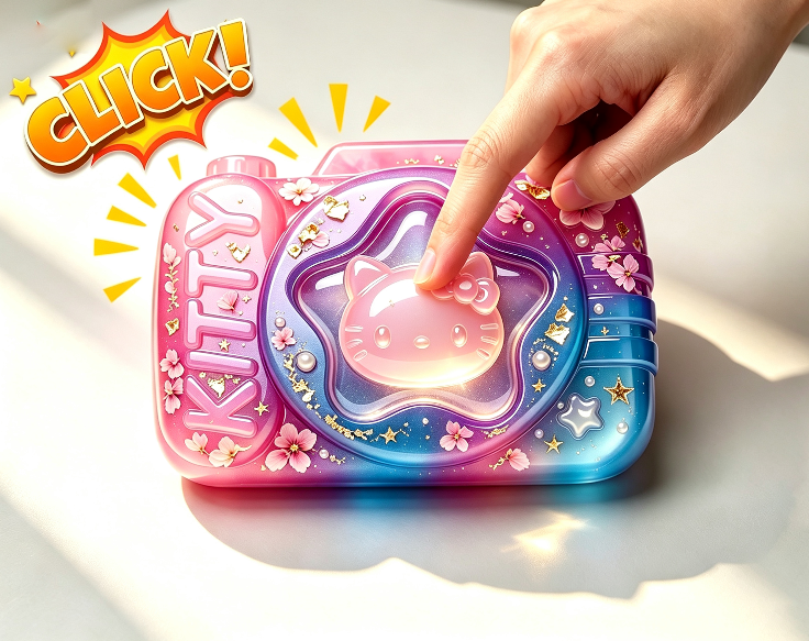 【VIP EXCLUSIVE】Handmade Kawaii Apple Cat & Camera Cat Fidget Clicker Resin Mold