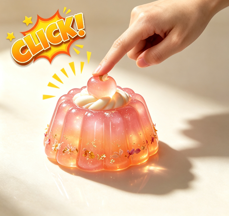 【VIP EXCLUSIVE】Handmade Cute Apple Pudding Fidget Clicker Resin Mold