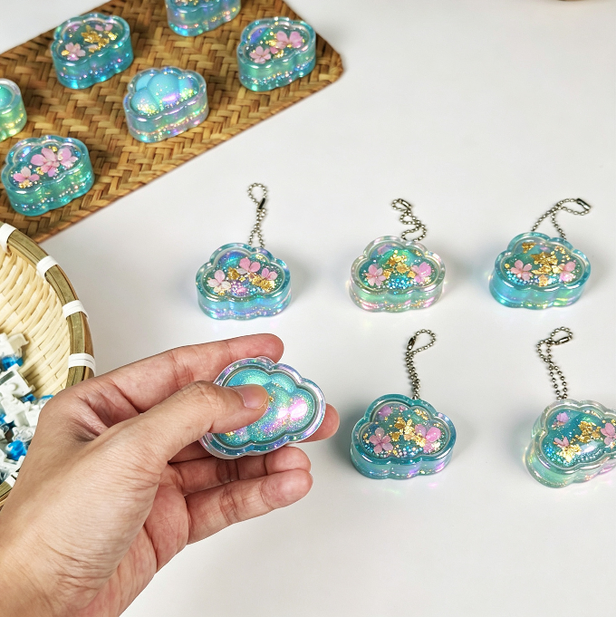Handmade Puffy Cloud Fidget Clicker Resin Mold
