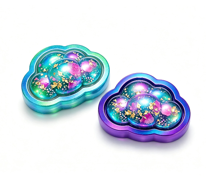 Handmade Puffy Cloud Fidget Clicker Resin Mold