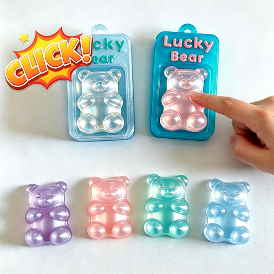 Handmade Kawaii Bear Keychain Fidget Clicker Resin Mold