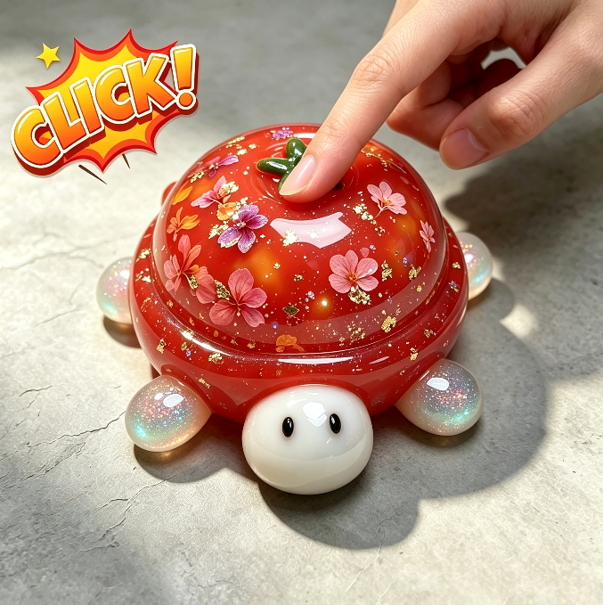 Handmade Cute Tomato Turtle Fidget Clicker Resin Mold