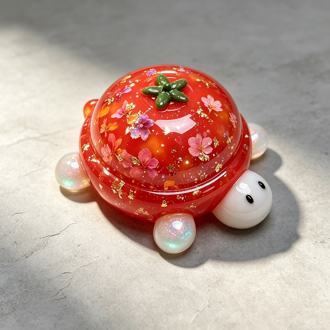 Handmade Cute Tomato Turtle Fidget Clicker Resin Mold