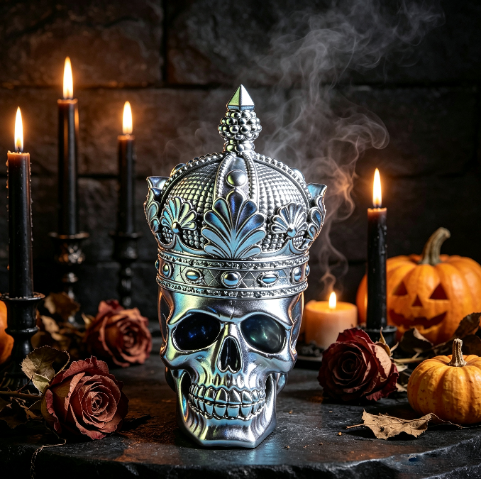 Crowned Skull Ornament Resin Mold