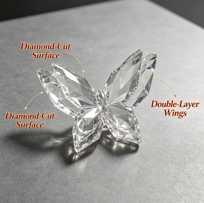 Handmade Diamond-Cut Double-Layer Butterfly Figurine Resin Mold