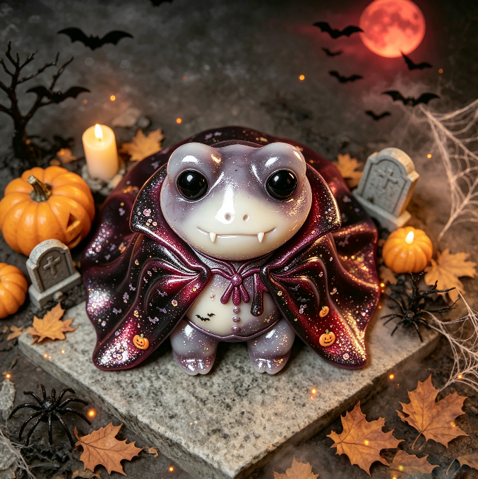 Handmade Cute Vampire Frog Figurine Resin Mold