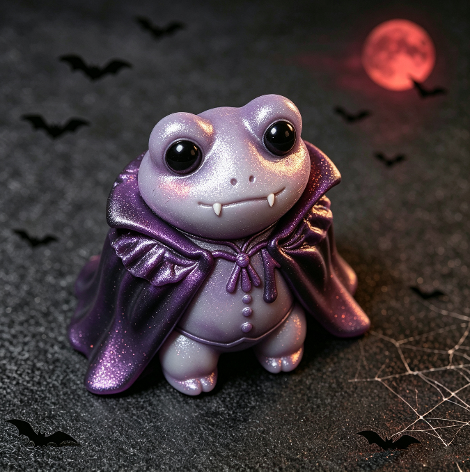 Handmade Cute Vampire Frog Figurine Resin Mold