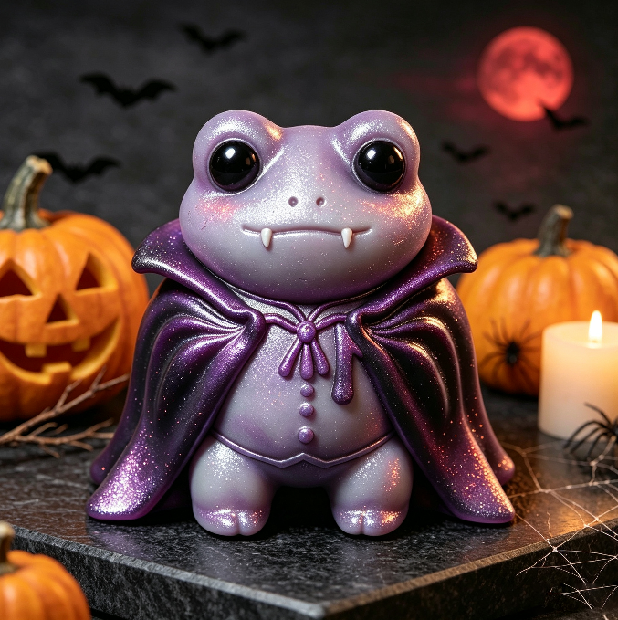 Handmade Cute Vampire Frog Figurine Resin Mold