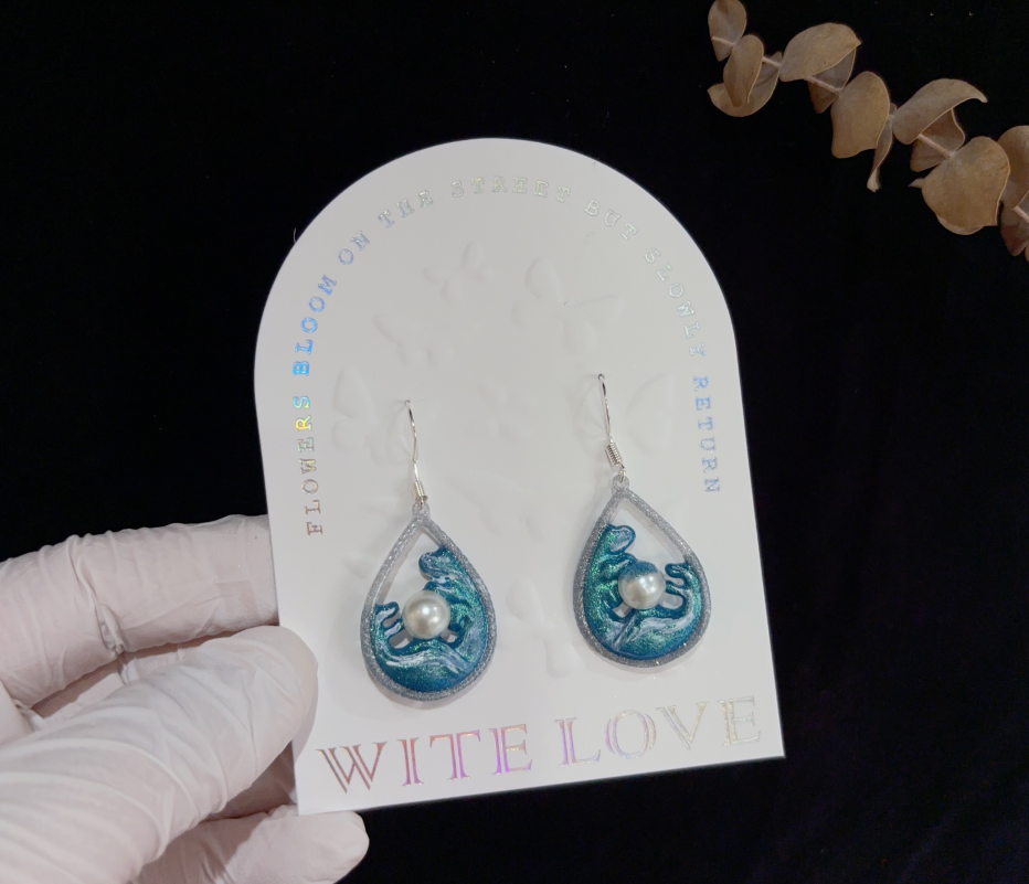 Handmade Teardrop Wave Pearl Earring & Jewelry Resin Mold