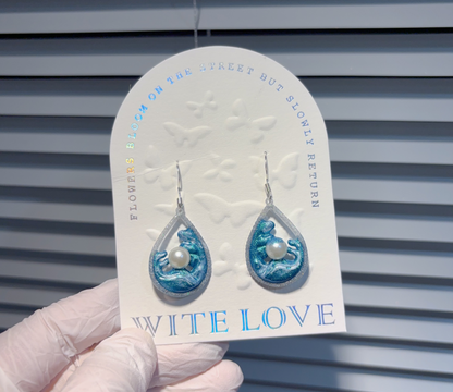 Handmade Teardrop Wave Pearl Earring & Jewelry Resin Mold