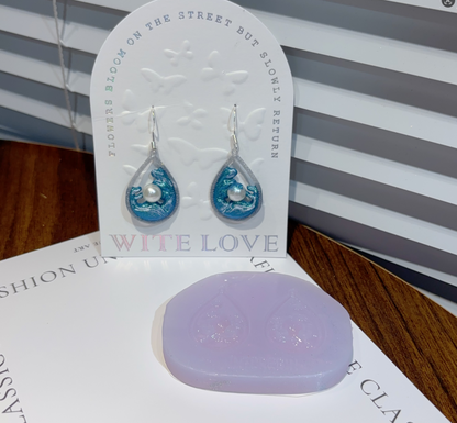 Handmade Teardrop Wave Pearl Earring & Jewelry Resin Mold