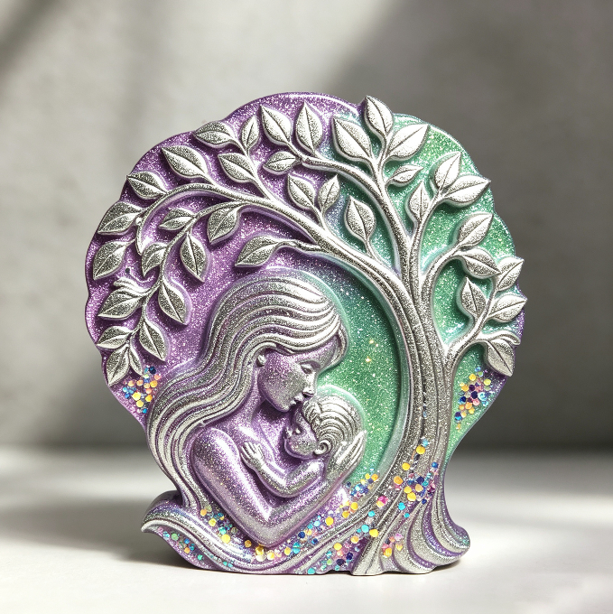 Mother & Child Tree of Life Wall Decor Resin Mold