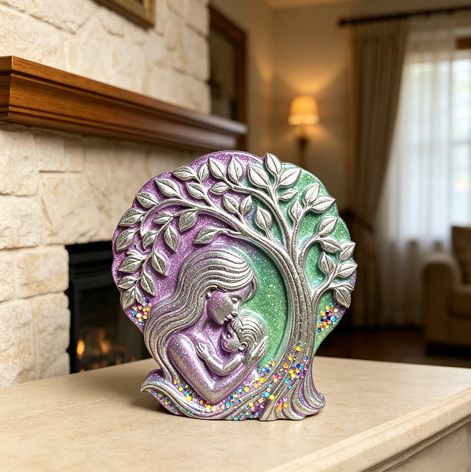 Mother & Child Tree of Life Wall Decor Resin Mold