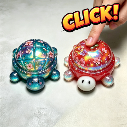 Handmade Cute Turtle Fidget Clicker Resin Mold【1 Base & 2 Turtle-Shaped Lids】