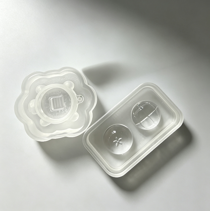 Handmade Cute Turtle Fidget Clicker Resin Mold【1 Base & 2 Turtle-Shaped Lids】