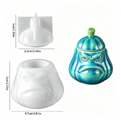 Angry Pumpkin Storage Jar Resin Mold