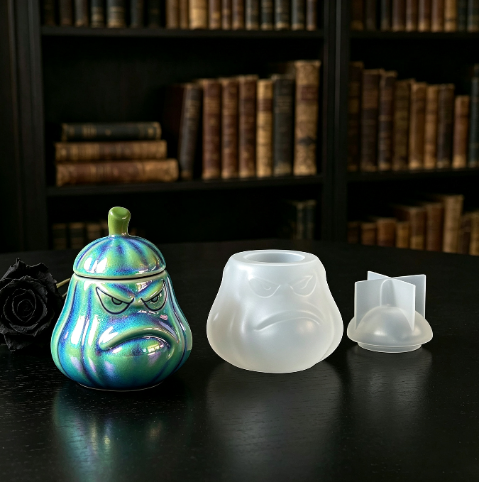 Angry Pumpkin Storage Jar Resin Mold