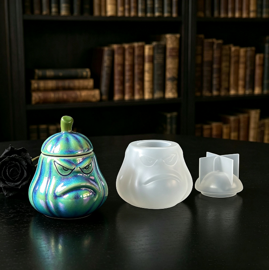 Angry Pumpkin Storage Jar Resin Mold
