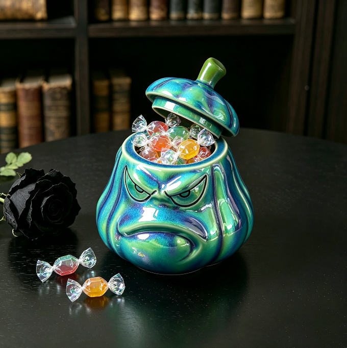 Angry Pumpkin Storage Jar Resin Mold