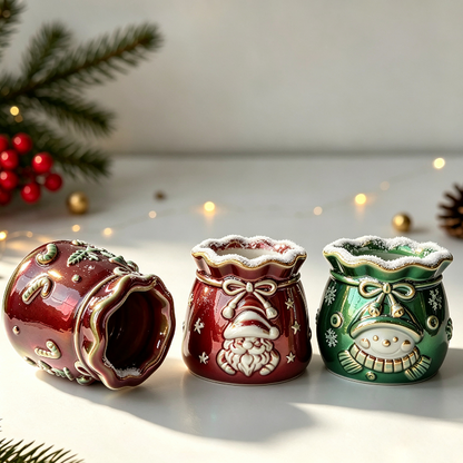 Cute Christmas Santa Snowman & Gingerbread Man Storage Bag Resin Mold