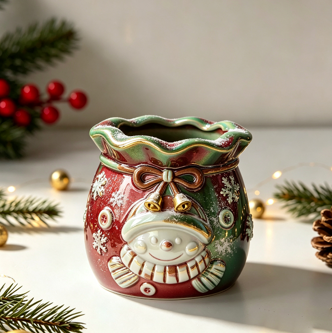 Cute Christmas Santa Snowman & Gingerbread Man Storage Bag Resin Mold