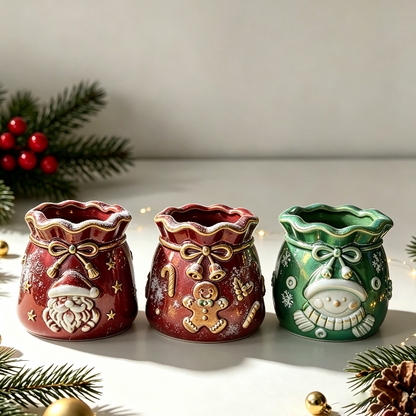 Cute Christmas Santa Snowman & Gingerbread Man Storage Bag Resin Mold