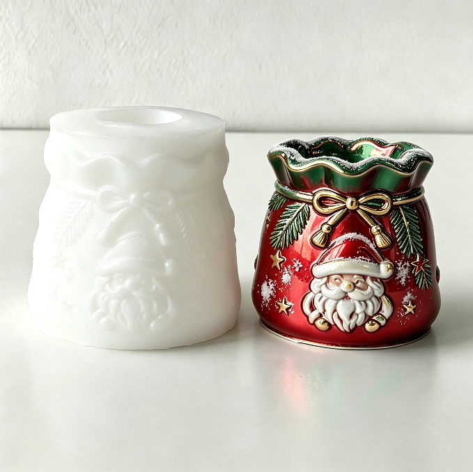 Cute Christmas Santa Snowman & Gingerbread Man Storage Bag Resin Mold