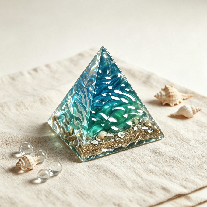 Handmade Water Ripple Pyramid Decorative Figurine Resin Mold