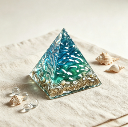 Handmade Water Ripple Pyramid Decorative Figurine Resin Mold