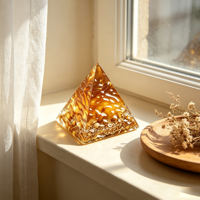 Handmade Water Ripple Pyramid Decorative Figurine Resin Mold