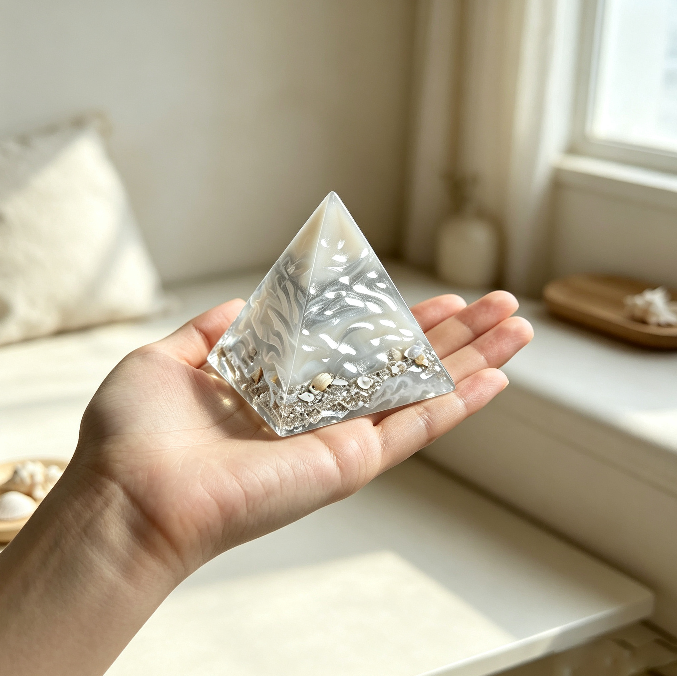 Handmade Water Ripple Pyramid Decorative Figurine Resin Mold