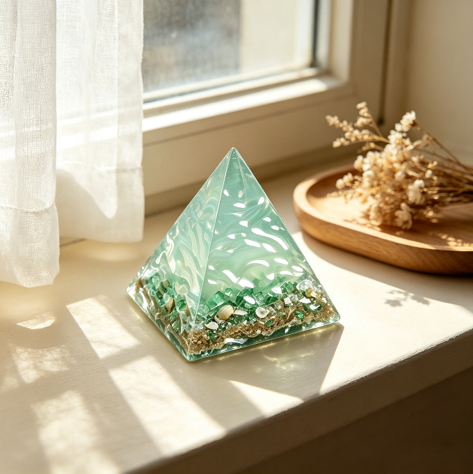 Handmade Water Ripple Pyramid Decorative Figurine Resin Mold