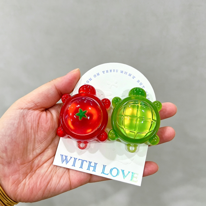 Handmade Cute Turtle Fidget Clicker Resin Mold【1 Base & 2 Turtle-Shaped Lids】