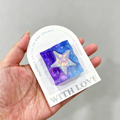 Handmade Water Ripple Mini Square Seashell, Starfish & Conch Fidget Clicker Resin Mold