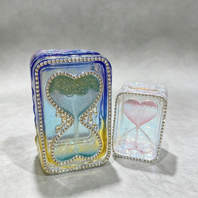 Handmade Hourglass Shaker Flip-Top Storage Box Resin Mold with Water Ripple Base