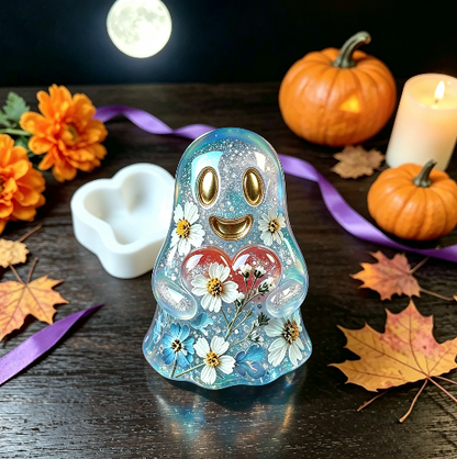 Cute Ghost Holding Heart Figurine Resin Mold