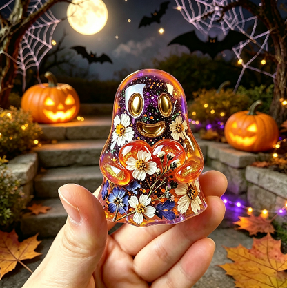 Cute Ghost Holding Heart Figurine Resin Mold