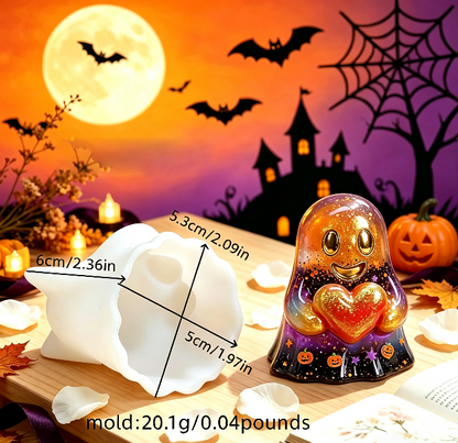 Cute Ghost Holding Heart Figurine Resin Mold