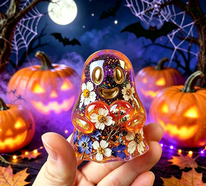 Cute Ghost Holding Heart Figurine Resin Mold